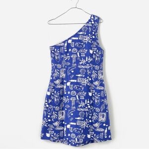 Madewell Lisa Says Gah Greek Isles One Shoulder Linen Blend Dress - NWT